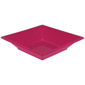 Plastic bord Diep Vierkant fuchsia 17 cm (25 stuks) 