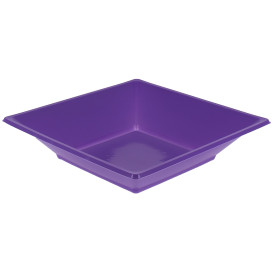 Assiette Plastique Creuse Carrée Lilas 170mm (300 Unités)