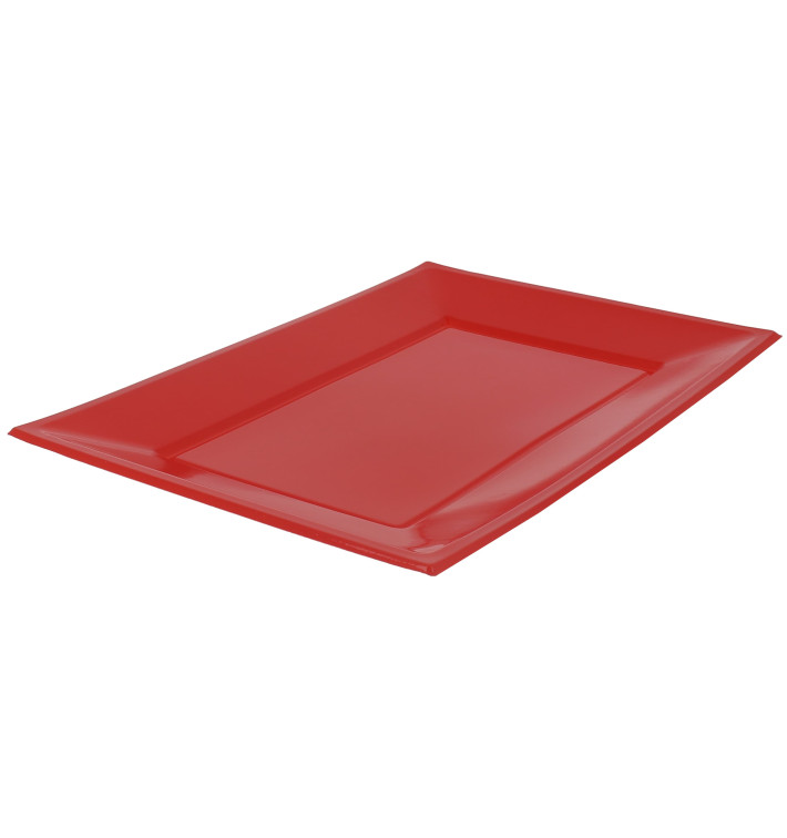 Plateau Plastique Rouge Rectang. 330x225mm (750 Utés)