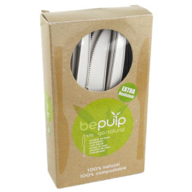 Couteau Biodégradable CPLA Blanc 160mm en boîte (50 Utés)