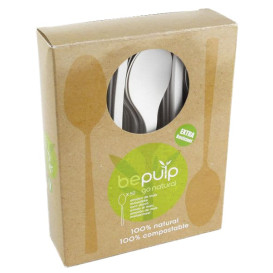 Cuillère Biodégradable CPLA Blanc 155mm en boîte (50 Utés)