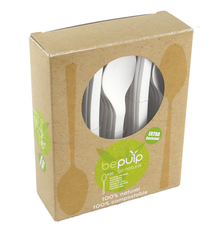 Stof gebaseerd op Maizena CPLA afbreekbare lepel wit 15,5cm (500 stuks) Stof gebaseerd op Maizena CPLA afbreekbare lepel wit 15,5cm (500 stuks)