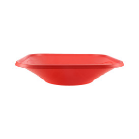 Bol Plastique PP Carré "X-Table" Rouge 18x18cm (120 Utés)