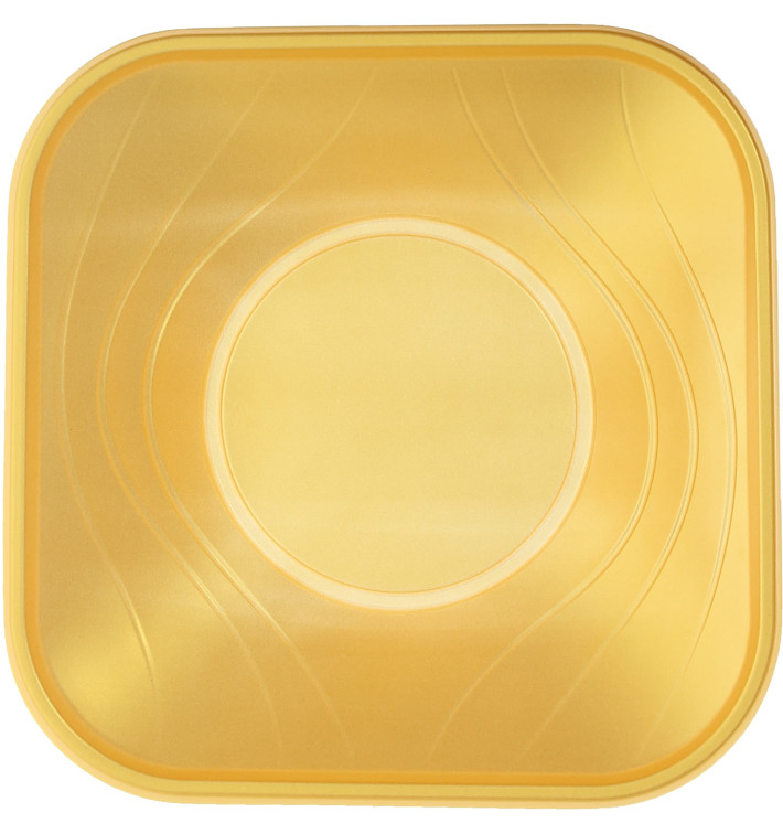Bol Plastique PP Carré "X-Table" Or 18x18cm (120 Utés) Bol Plastique PP Carré "X-Table" Or 18x18cm (120 Utés)