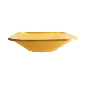 Bol Plastique PP Carré "X-Table" Or 18x18cm (120 Utés)