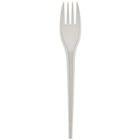 Stof gebaseerd op Maizena PLA afbreekbare vork wit 17,5cm (15 stuks) 
