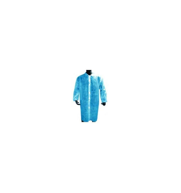 Blouse Industrielle en PE avec bouton Bleu (100 Utés) Blouse Industrielle en PE avec bouton Bleu (100 Utés)