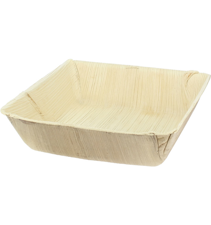 Assiette Creuse en Feuilles de Palmier 16x16cm (25 Unités) Assiette Creuse en Feuilles de Palmier 16x16cm (25 Unités)