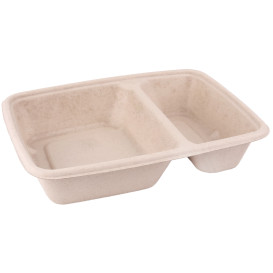 Suikerriet Container 2 Compartmenten 800ml 23x16,5x5cm (75 stuks) 