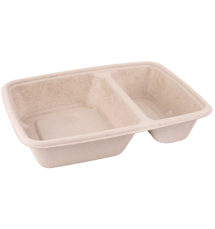 Suikerriet Container 2 Compartmenten 800ml 23x16,5x5cm (300 stuks) Suikerriet Container 2 Compartmenten 800ml 23x16,5x5cm (300 stuks)