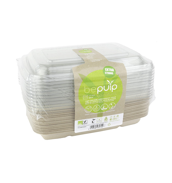 Boîte Canne à Sucre et couvercle 600ml 230x160x50mm (15 Utés) Boîte Canne à Sucre et couvercle 600ml 230x160x50mm (15 Utés)