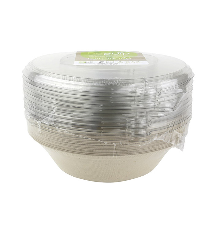 Bols Canne à Sucre et couvercle 1000ml Ø210x60mm (15 Utés) Bols Canne à Sucre et couvercle 1000ml Ø210x60mm (15 Utés)