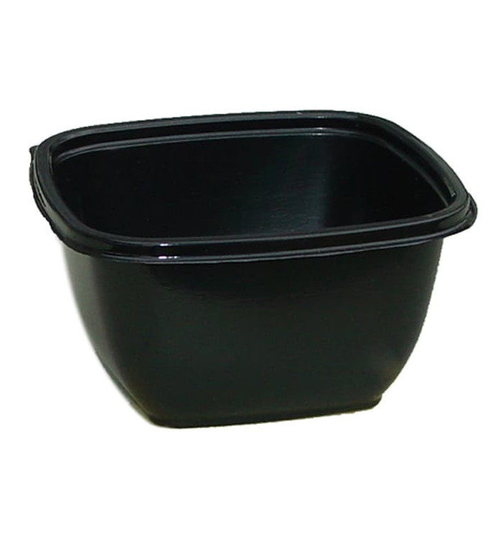 Bol Plastique Noir PET 375ml 125x125x50mm (500 Utés)