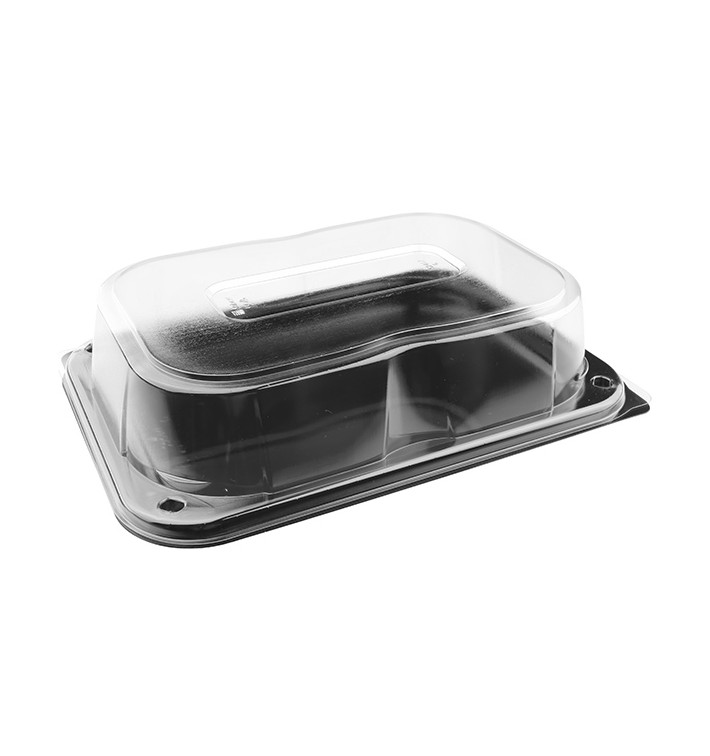 Plateau Rectangulaire Noir et Couvercle 24x17cm (25 Utés) Plateau Rectangulaire Noir et Couvercle 24x17cm (25 Utés)