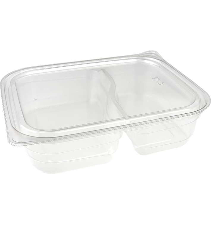 Plastic deli Container PET 2C 220/280ml 18x15x4cm (75 stuks) Plastic deli Container PET 2C 220/280ml 18x15x4cm (75 stuks)