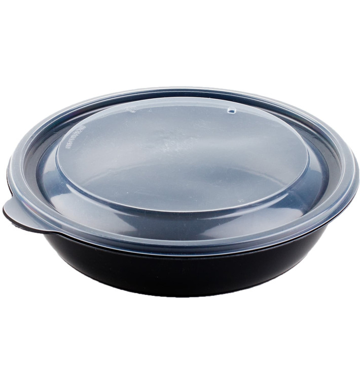 Récipient en PP Noir et Couvercle 750ml Ø19x4cm (15 Utés) Récipient en PP Noir et Couvercle 750ml Ø19x4cm (15 Utés)