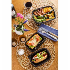 Plastic deli Container PP zwart 375ml 20x13x4cm (50 stuks) 