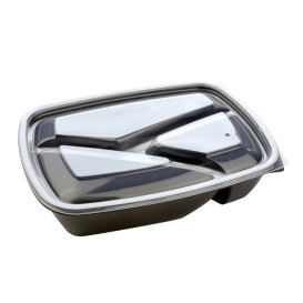 Plastic Deksel voor Deli Container PP Rechthoekige vorm 3C zwart 23x17cm (75 stuks) 