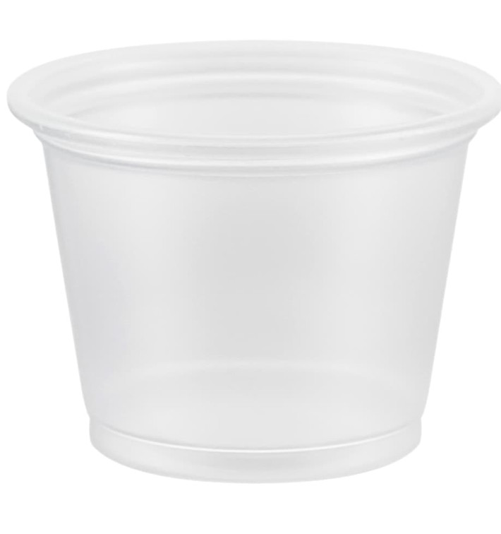 Plastic PP Soufflébeker transparant 30ml Ø4,8cm (2500 stuks) Plastic PP Soufflébeker transparant 30ml Ø4,8cm (2500 stuks)