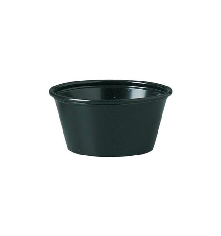 Pot à Sauce Plastique PP Noir 60ml Ø6,6cm (125 Utés) Pot à Sauce Plastique PP Noir 60ml Ø6,6cm (125 Utés)