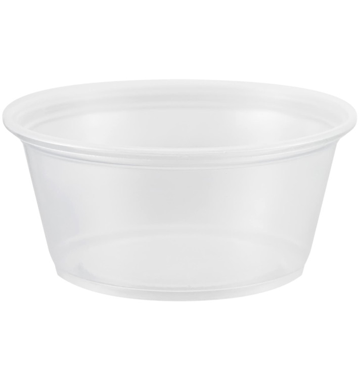 Pot à Sauce Plastique PP Trans. 100ml Ø7,3cm (2500 Utés) Pot à Sauce Plastique PP Trans. 100ml Ø7,3cm (2500 Utés)