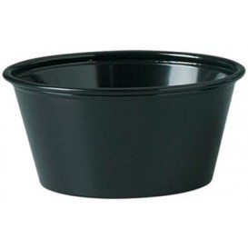 Pot à Sauce Plastique PP Noir 100ml Ø7,3cm (2500 Utés)