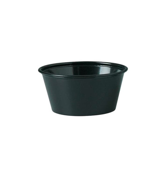 Plastic PP Soufflébeker zwart 100ml Ø7,3cm (2500 stuks) Plastic PP Soufflébeker zwart 100ml Ø7,3cm (2500 stuks)