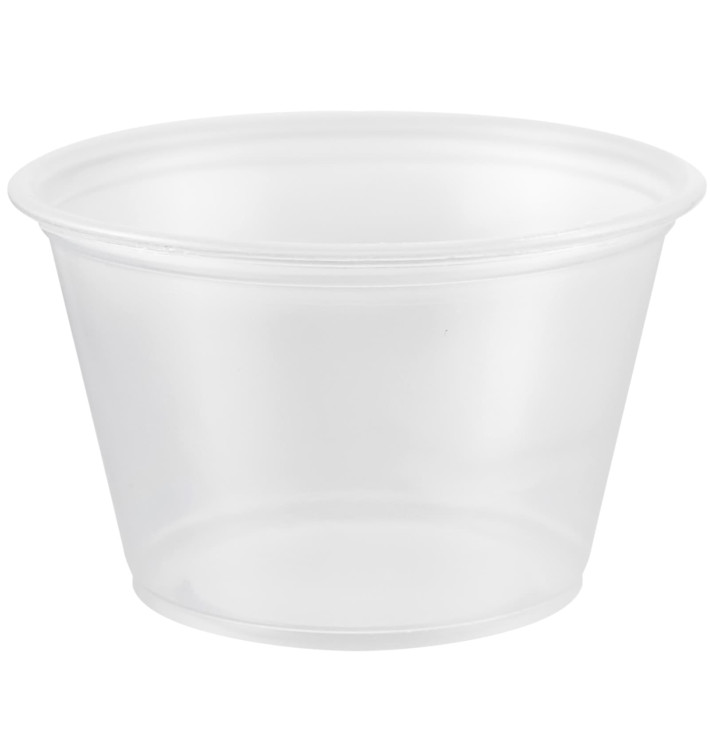 Plastic PP Soufflébeker transparant 120ml Ø7,3cm (2500 stuks) Plastic PP Soufflébeker transparant 120ml Ø7,3cm (2500 stuks)