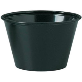 Pot à Sauce Plastique PP Noir 120ml Ø7,3cm (125 Utés)