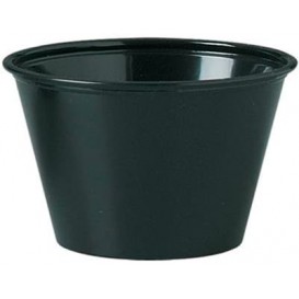 Pot à Sauce Plastique PP Noir 120ml Ø7,3cm (2500 Utés)