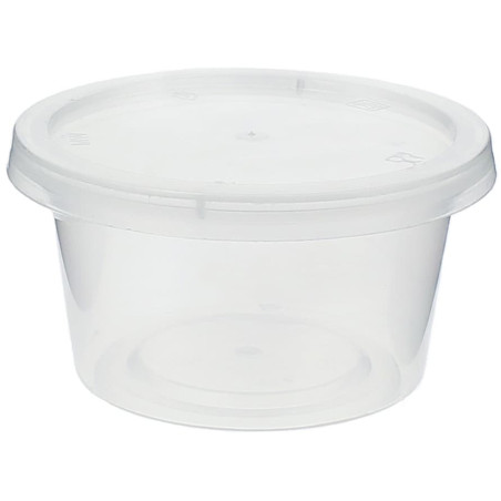 Pot PP Transparent à Sauce avec Couvercle 120ml (1.000 Utés)