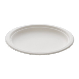 Assiette Bio en Canne à Sucre Blanc Ø180mm (25 Unités)