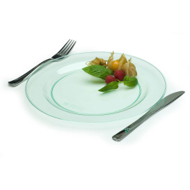 Fourchette argentée en plastique 19cm (10 unités)