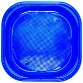 Plastic bord PS Vierkant donkerblauw Ø20x20 cm (30 stuks) 