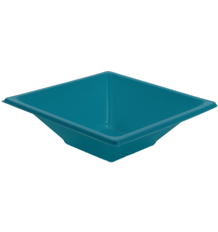 Plastic kom PS Vierkant turkoois 12x12cm (25 stuks) Plastic kom PS Vierkant turkoois 12x12cm (25 stuks)