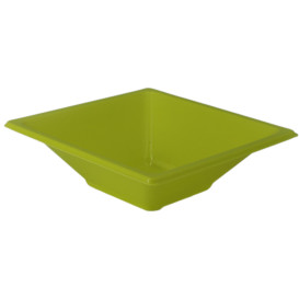 Plastic kom PS Vierkant pistache 12x12cm (12 stuks) 