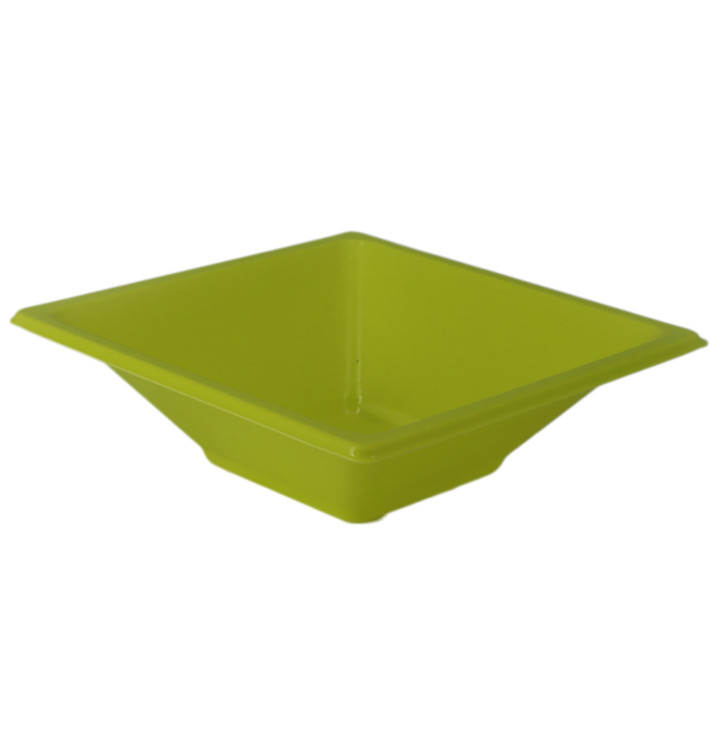Plastic kom PS Vierkant pistache 12x12cm (720 stuks) Plastic kom PS Vierkant pistache 12x12cm (720 stuks)