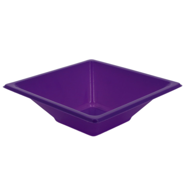 Plastic kom PS Vierkant lila 12x12cm (12 stuks) Plastic kom PS Vierkant lila 12x12cm (12 stuks)