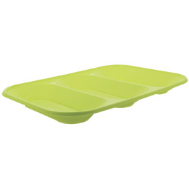 Plastic dienblad microgolfbaar "X-Table" 3C limoengroen 33x23cm (2 stuks) 