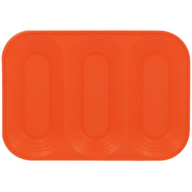 Plastic dienblad microgolfbaar "X-Table" 3C oranje 33x23cm (30 stuks)