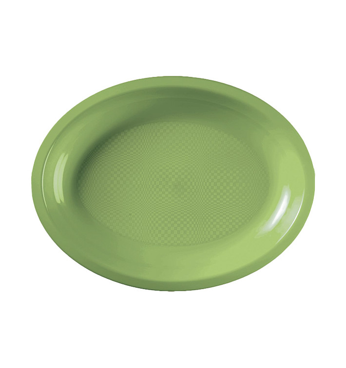 Plateau Plastique Réutilisable Ovale Vert citron PP 255x190mm (50 Utés) Plateau Plastique Réutilisable Ovale Vert citron PP 255x190mm (50 Utés)