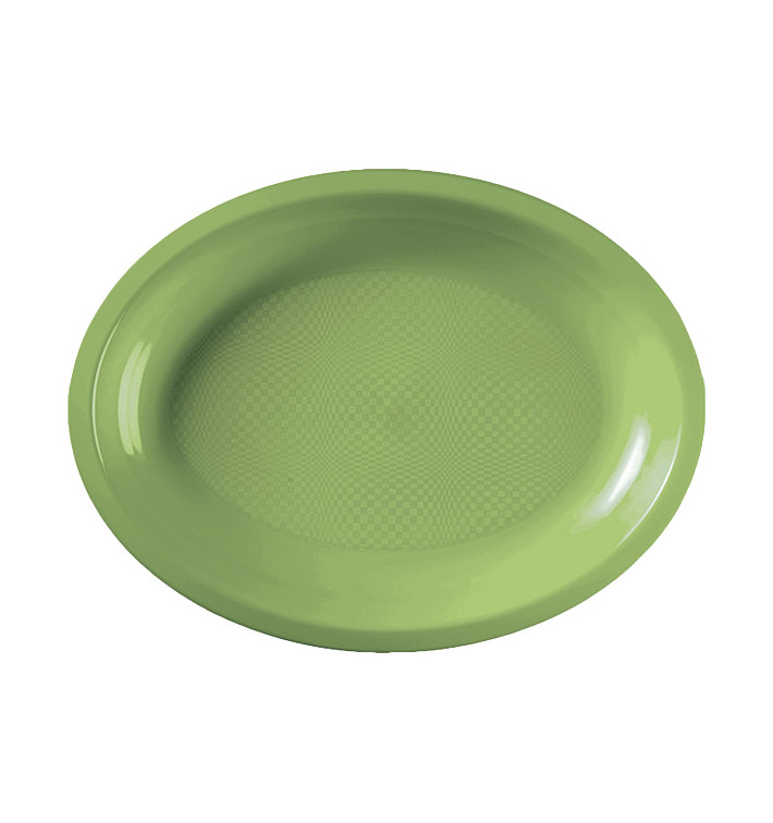 Plateau Plastique Réutilisable Ovale Vert citron PP 315x220mm (300 Utés) Plateau Plastique Réutilisable Ovale Vert citron PP 315x220mm (300 Utés)