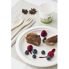 Assiette Bio en Canne à Sucre Blanc Ø180mm (25 Unités)