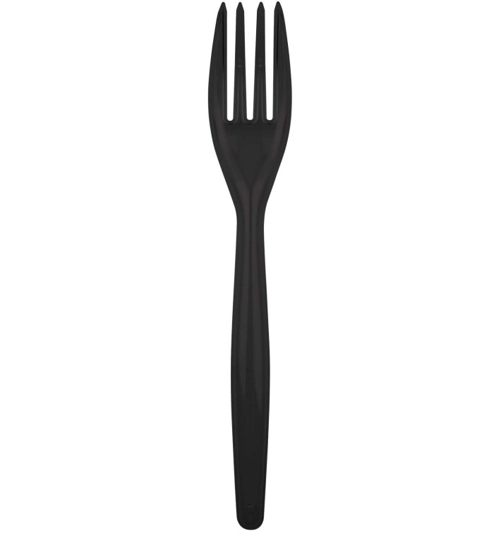 Plastic PS vork "Easy" zwart 18cm (20 stuks) Plastic PS vork "Easy" zwart 18cm (20 stuks)