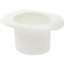 Plastic Proeving Kom met hoed design PP "Hot voorm" wit 60ml (24 stuks) 