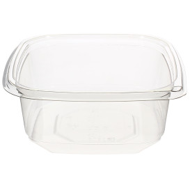 Plastic deli Container PET onverbrekelijk 375ml 12x12x4cm (50 stuks) 