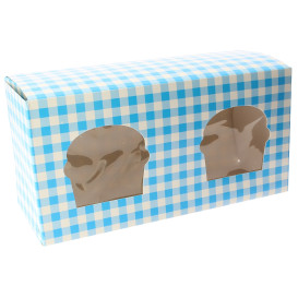 Papieren Cake vorm zak 2 Slot blauw 19,5x10x7,5cm (20 stuks) 