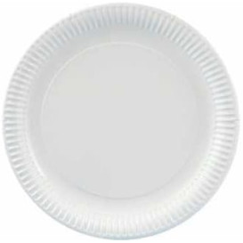 Papieren bord Rond vormig wit 38cm (50 stuks) 