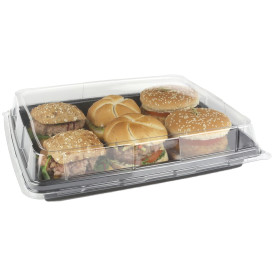 Plateau Plastique Rectangulaire Noir 316x256x40mm (50 Utés)