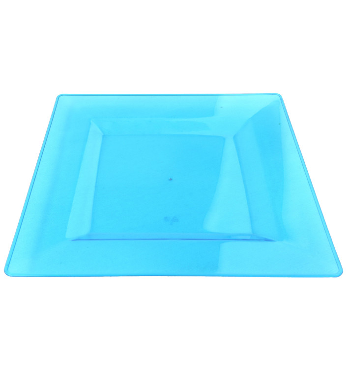 Assiette Plastique Carrée Extra Dur Turquoise 20x20cm (88 Utés) Assiette Plastique Carrée Extra Dur Turquoise 20x20cm (88 Utés)